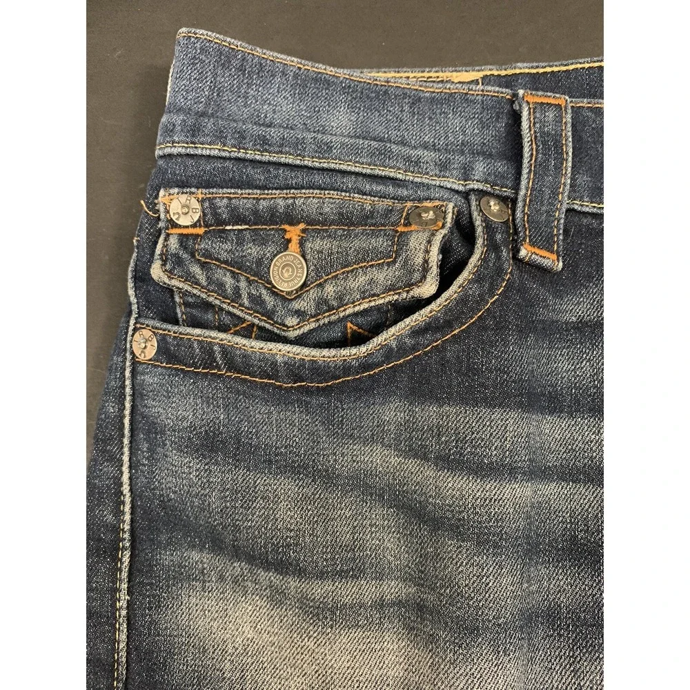 True Religion Mens Jeans Geno Relaxed Slim Blue 34 x 28 (Measured) - Read Note